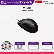 LOGITECH M100R Corded / Wired Mouse Black - 910-005005