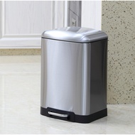12L European Style Stainless Steel Pedal Dustbin Creative Mute Office Home Kitchen Living Room Bedro