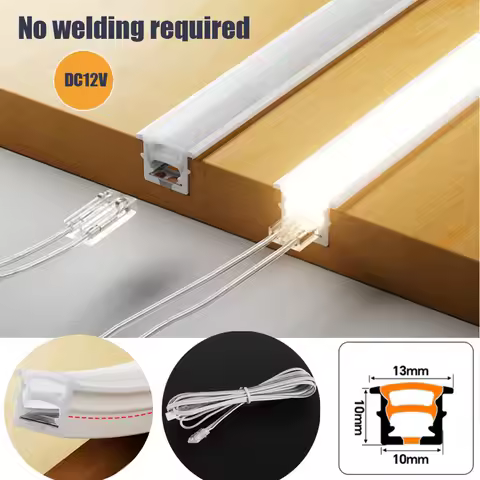 Free Welding 12V Neon LED Strip Cabinet Light Silica Gel Tube IP67 Waterproof Outdoor Warmwhite 3000