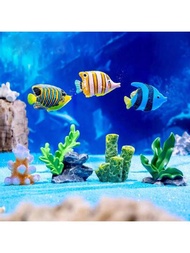 3入組迷你小魚微型人偶,適用於仙女花園魚缸苔蘚配件或微型池景觀植物裝飾盆景盆栽生態瓶狀態套裝diy禮物