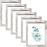SESEAT 8x10 Picture Frame Brown Set of 6, Display Pictures 5x7 With Mat or 8x10 Without Mat