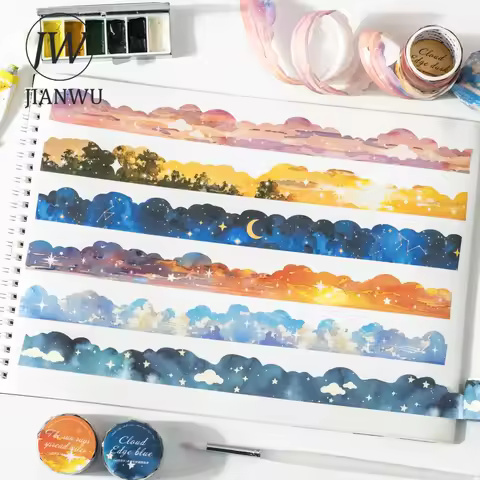 JIANWU 25mm*200cm Strolling By The Clouds Series Cloud Landscaping Material Collage Washi Tape Creat