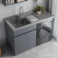 Aluminum Basin Washboard Wash Face with Pool High Low Washbasin Combination Honeycomb Slot Cabinet B