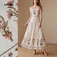 Lovito Pakaian Santai Wanita Musim Bunga/Panas LBL30167