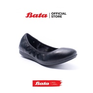 Bata Red Label Ballet Shoes Flat Cut Faux Leather For Women Yara-8 Black 5516612