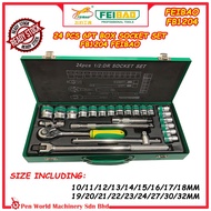 FEIBAO 1/2'' 24PCS 6PT MM SIZE BOX SOCKET SET FB1203 / SATA / SATA GOOD / KING TOYO BOX SOCKET SET D