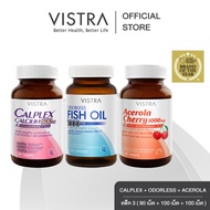 [ HEALTHY FAMILY SET ] VISTRA ODORLESS FISH OIL 1000 MG  สูตรใหม่ กลิ่นมินต์  ( 100 เม็ด) + VISTRA A