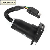LAKAMIRY 4 Pin to 7 Pin Adapter, 6-24V 7 Way Round Trailer Adapter Plug, Socket Adapter Waterproof 4