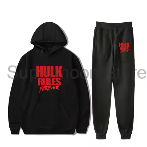 Hulk Hogan Hulk Rules Forever Hoodies Jogger Pants Two Piece Set Sweatshirts+Sweatpants Women Men Ou