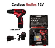 COD!!! Bor Cordless REDFOX Bor Tangan Baterai10 MM / Bor Baterai 12V