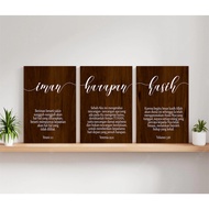 1 set of faith hope love wall decorations in Indonesian, iman hope love