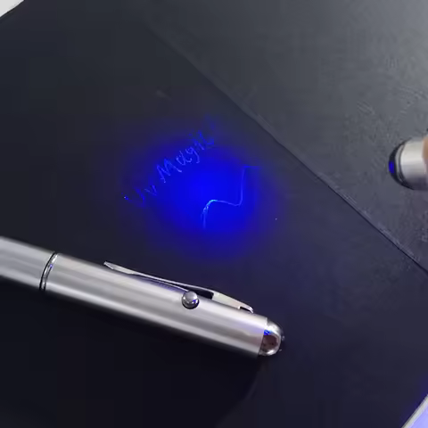 1PC Invisible Ink Pen Novelty Uv Light Magic Secret Ballpoint Pens Plastic Material Office School Su