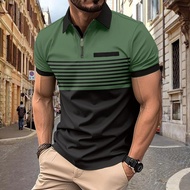 Ins T-Shirt POLO Casual Short-Sleeved Striped Lapel Men's Short-Sleeved T-Shirt/9.8