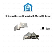 ⟬aga.alumglass⟭ Universal Corner Bracket with 35mm M6 Screw (4sets)