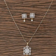 Single piece custom made Cz AD Classic Pendant Set With 2 Tone Plating premium quality