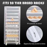 [mojotorw7] Zippered PVC Bun Pan Rack Cover Lightweight Dish Dryer Rack Shelf Rack for Bakery Plate 
