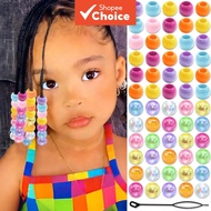 Iridescent Hair Beads Rainbow Shimmer Pony Bead for Kids Girls Dreadlock Hair Accessories