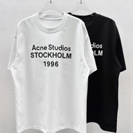Acne Studio'S New Product Letter Print Round Neck Short Sleeve Men Women Style