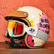 Taiwan JEF Motorcycle Retro Helmet Men Women 3C Autumn Winter Warm Helmet Electric Motorcycle Pedal 
