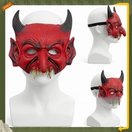 Topeng hantu merah, topeng seram Halloween, topeng busa PU, topeng syaitan untuk karnival, aksesori 