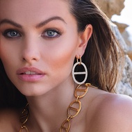 APM Monaco New Style Single XL Size Chain Ring Earrings Female Design Earrings Gift for Girlfriend