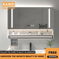 Wall-mounted Bathroom Mirror Smart Bathroom Mirror Cabinet With Light Defogging Bathroom Toilet Mirror With Shelf