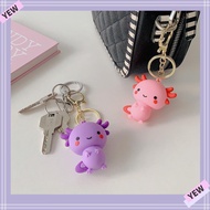 YYE Charm Key Chain, Animal Ornaments Pink Blue Fish PVC Pendant, Trendy Lovely Axolotl for Pet Love