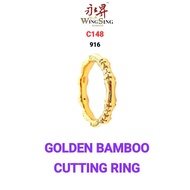 Wing Sing 916 Cincin 5G Emas Buluh Bamboo Exclusive 916  / 节节高升竹节916金戒指 / Bamboo 916 Ring