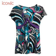 iCONiC PURPLE GEAFF TOP #5822 เสื้อผญ ผ้าตาข่าย ลายกราฟฟิก เสื้อแฟชั่น เสื้อผญแฟชั่น เสื้อไฮโซ เสื้อ