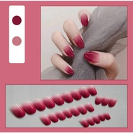 PTT 24Pcs Kuku P4lsu Motif Kartun 24 Pcs Fake Nail Karakter Manicure Nail Stickers Wedding Pengantin