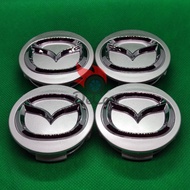 ฝาล้อแม็ก ฝาดุมล้อ Mazda 3 CX-3 CX-5 สีเงิน ขนาด 57 MM 4 ฝา