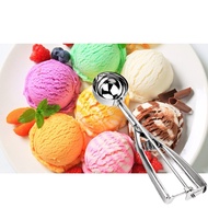 【SG ReadyStock】Ice Cream Scoop Set of 3 Stainless Steel 456cm With Trigger Cookie Scoop Spoon Frozen
