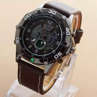 Swiss Army Dual Time Jam Tangan Pria - Leather Strap SA0969