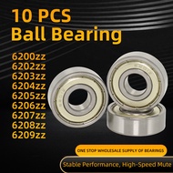 10PCS Bearing 6200ZZ 6202ZZ 6203ZZ 6204ZZ 6205ZZ 6206ZZ 6207ZZ 6208ZZ 6209ZZ High Speed Deep Groove 