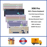 X98Pro Wireless Mechanical Keyboard 98% GASKET RGB Light Hot Swappable Custom Gaming Keyboard