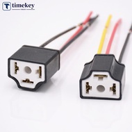TIMEKEY 2Pcs H4 Car Headlight Bulb Lampholder 3-hole Ceramic Wire Wiring Bulb Light Beam Socket Plug