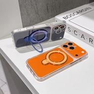 Luxury Color Orange Case with Bracket for IPhone 17 16 15 14 Plus 13 12 Pro Max Phone 2-in-1 Phone C