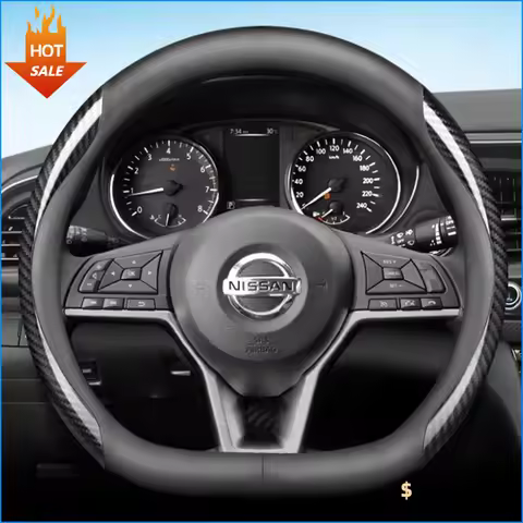 Leather Car Steering Wheel Cover For Nissan Juke Sentra Serena Navara D22 D40 D23 2016 - 2020 2021 2