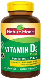 Nature Made Vitamin D3 維他命D3,1000iu ,650粒