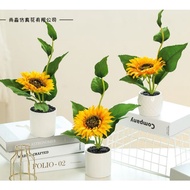 Fake Sunflower With 27cm High Pot