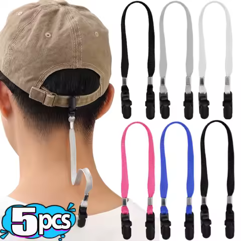 1/5pcs Cap Wind-proof Rope Hat Clips Cap Retainer Fishing Apparel Keeper with Cord for Golfing Fishi