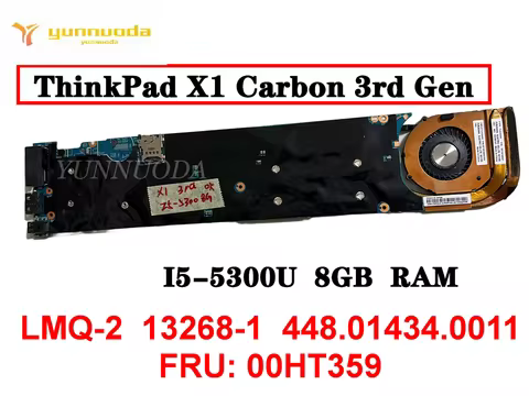 Original for Lenovo ThinkPad X1 Carbon 3rd Gen Laptop motherboard I5-5300U 8GB LMQ-2 13268-1 448.014
