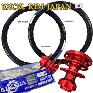 EXCEL JAPAN Y125Z/LC135/Y15 HUB ALLOY AS2 AIK SIA COMPLATE SET ALLOY RIM EXCEL JAPAN RIM