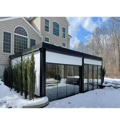 3mx4m Waterproof Aluminum Pergola Gazebo with Adjustable Louvre Roof