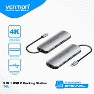 Vention Multiport Hub Dongle Adaptor Type C to HDMI USB 3.0 TF SD PD LAN RJ45 Aux 3.5mm TRRS