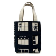 正品 CHANEL 香奈兒 托特包 手提包 視窗線帆布 藏青色 白色 8碼 中古