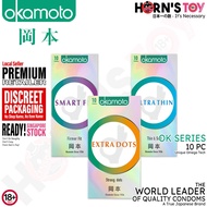 Okamoto OK Extra Dots Ultra Thin Smart Fit Condoms Pack of 10s Horn's Toy Sex Condom Protector For Men and Women
