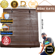 Bidai Kayu FAIZUL Wooden Blinds Shades [ TAHAN PANAS DAN HUJAN ] Ready Stock Kilang Kayu Meranti Complete Set Hight Gred Material