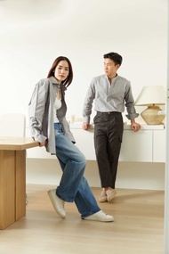 Solid grey oxford shirt