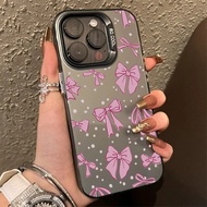Cute Pink Bow Casing For iPhone XR X XS Max iPhone 15 14 13 12 11 Pro Max 7 8 Plus SE 2020 Luxury Co